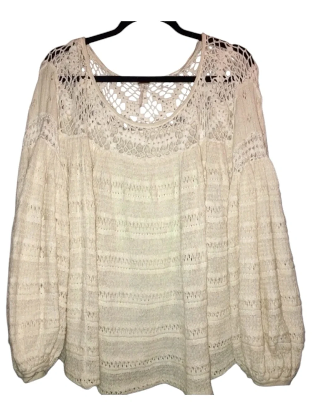 Free People Someday Crochet Sweater Size M